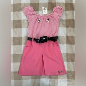 Vintage Powderpuff Girl Dress with Black Bet and Buttons NWT